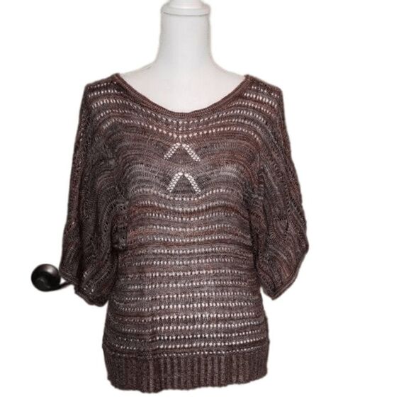 Fever, Multi Colored Knit kimono Sleeve Top, Med - Picture 1 of 5